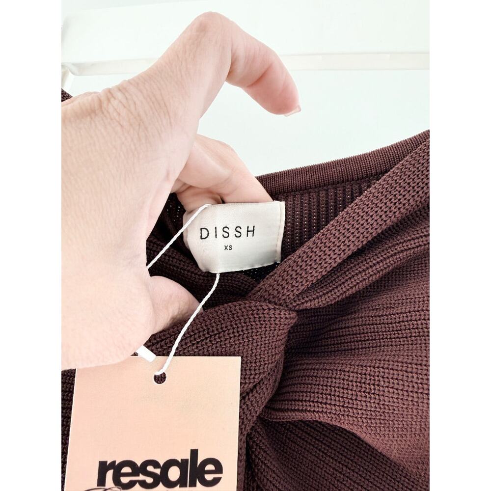 Dissh Kara Strapless Bandeau Knit Maxi Dress Chocolate Brown Women's Size XS - Picture 4 of 5